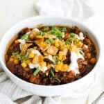 bowl of smoked brisket chili