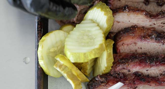 serving a smoked brisket