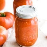 jars of homemade canned tomatoes