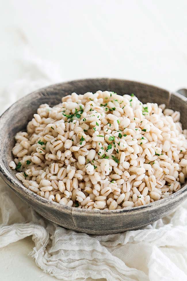 bowl of cooked barley