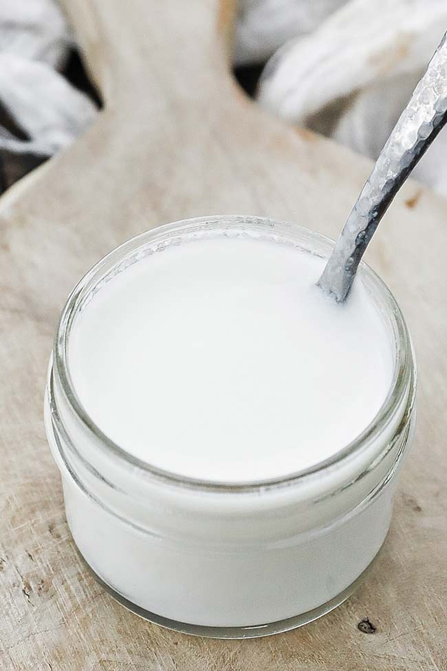homemade buttermilk in a jar