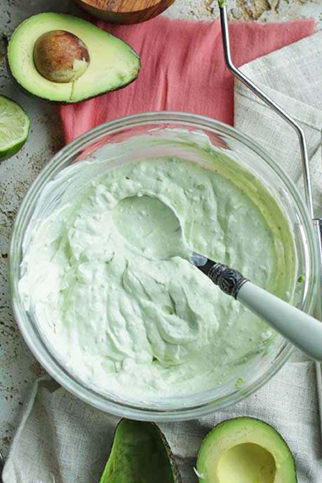 avocado crema in a bowl