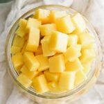 medium diced fresh mango in a jar