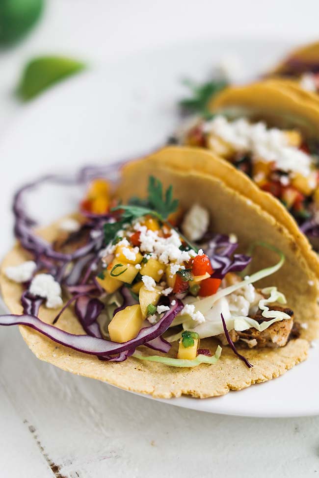 fish taco with salsa and cabbage