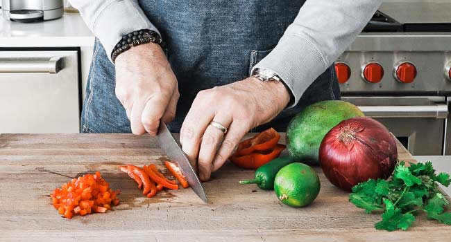 preparing vegetables