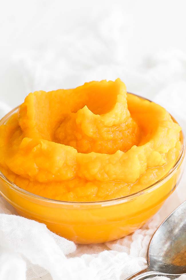 pumpkin puree in a bowl