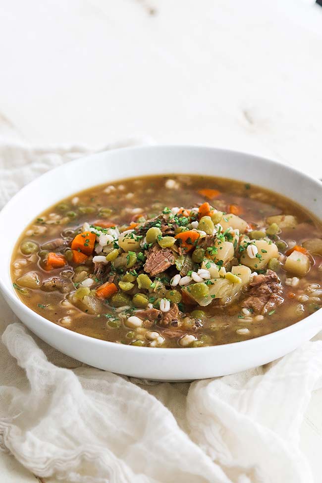 Traditional Beef and Barley Soup Recipe - Chef Billy Parisi