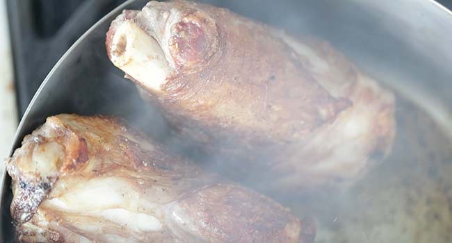 searing lamb shanks