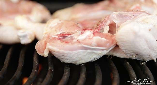 slow grilling a chicken