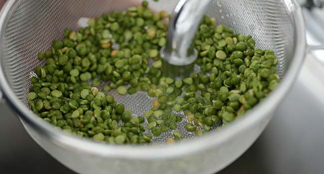 rinsing split peas