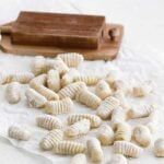 rolled gnocchi on parchment paper