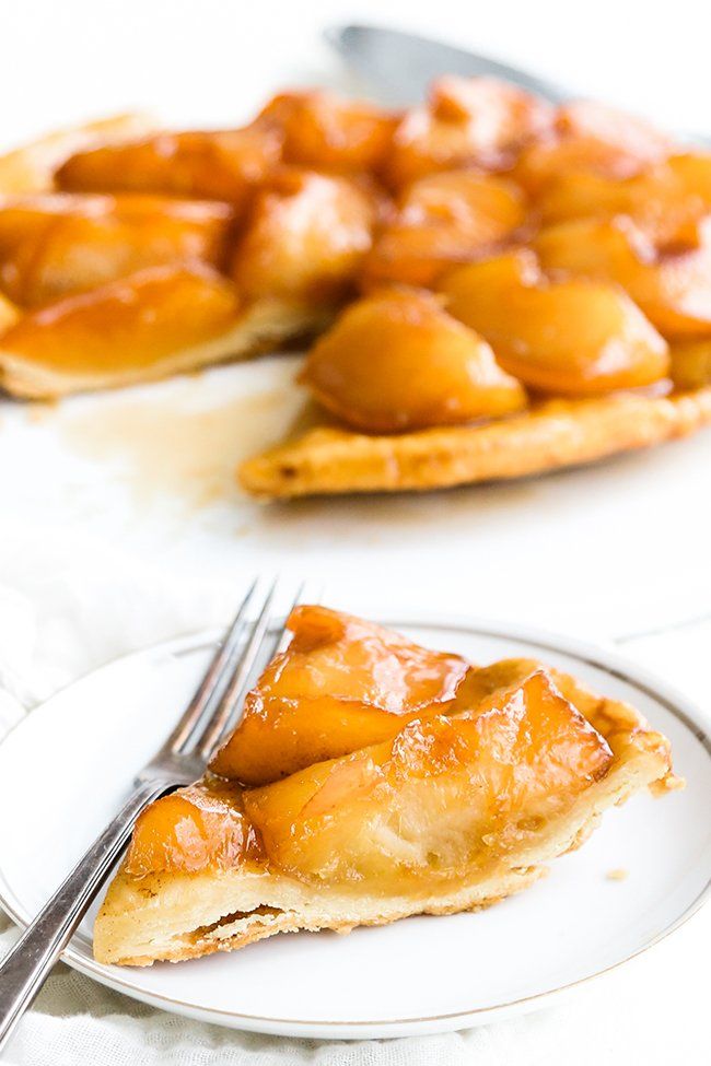 tarte tatin slice on a plate