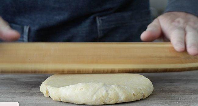 rolling out pie dough