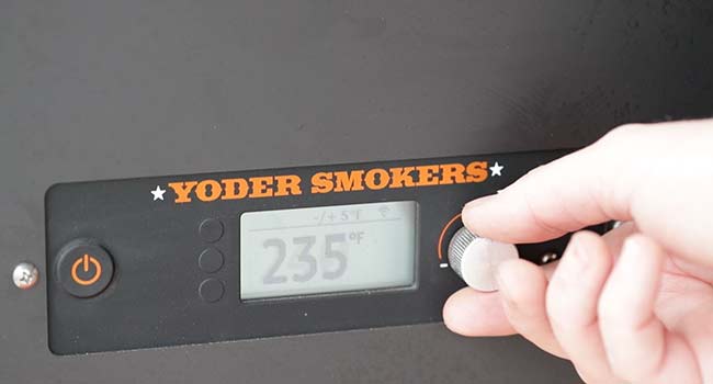 turning on the smoker to 225°