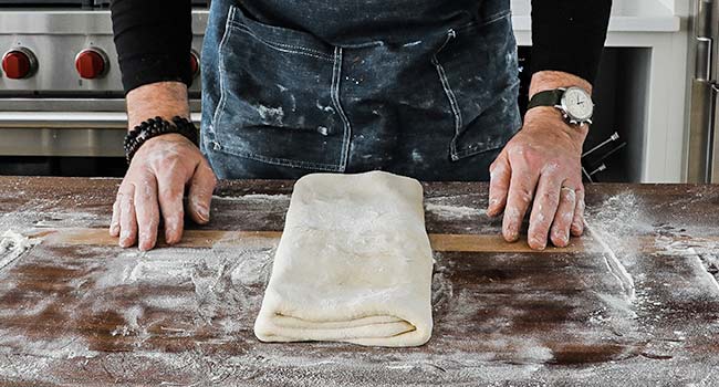 folding over puff pastry dough