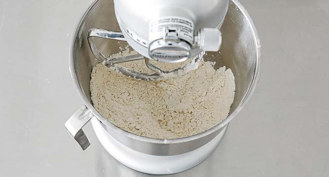 whipping flour and butter together