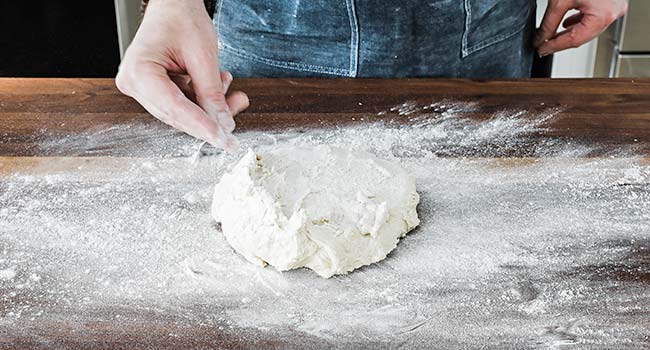 dough on a butcher block