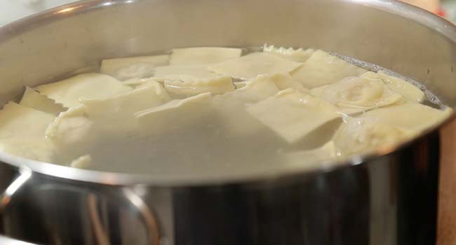 boiling ravioli