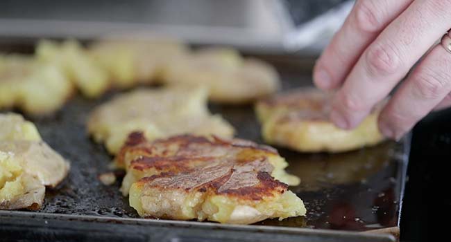 browned smashed potato