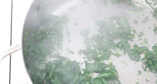 cooking spinach