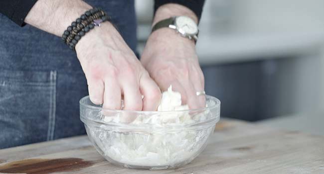 kneading flour and butter