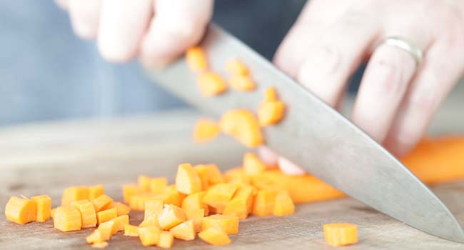 prepping carrots