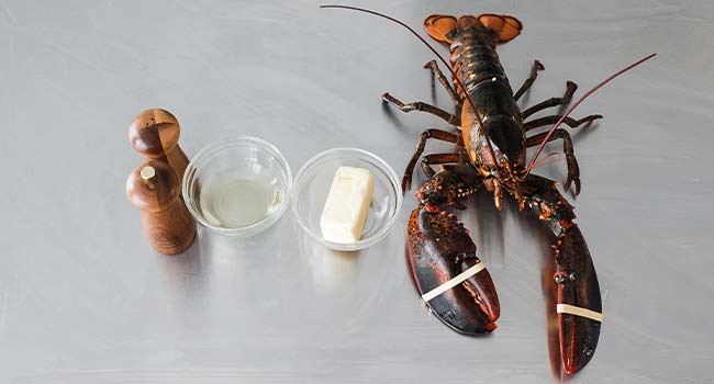 ingredients to make butter poached lobster