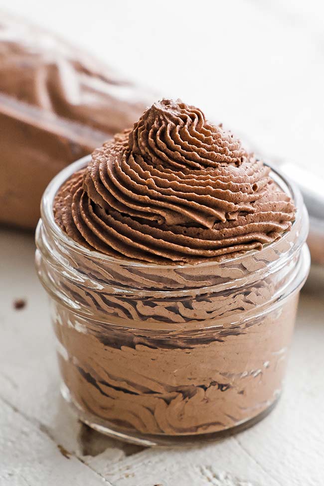 chocolate whipped cream in a jar