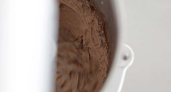 chocolate whipped cream in a mixer