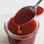raspberry coulis in a jar