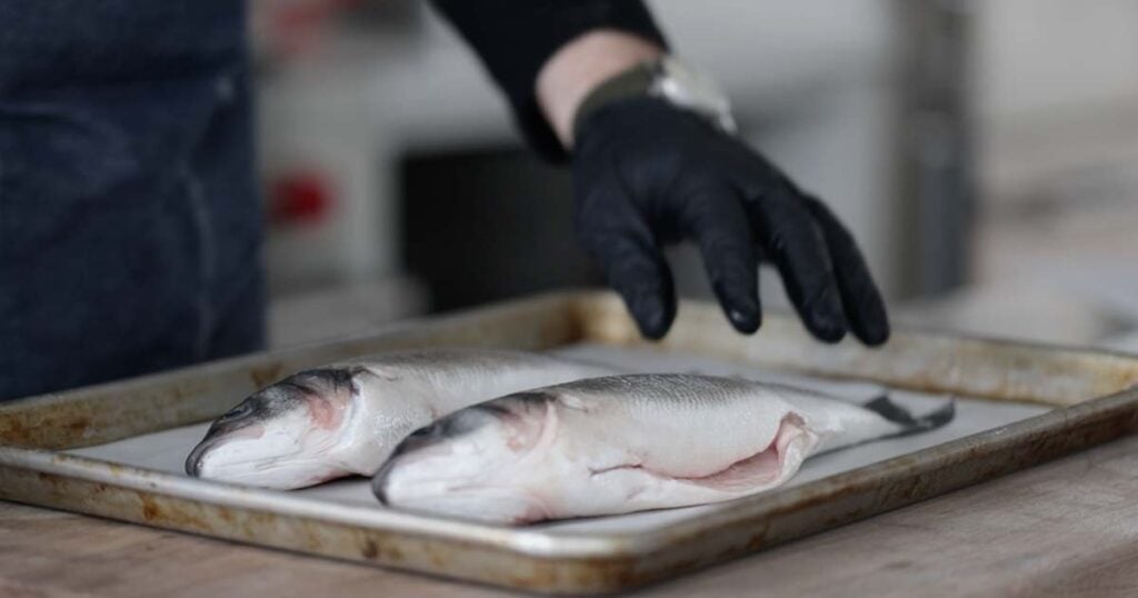 slicing branzino