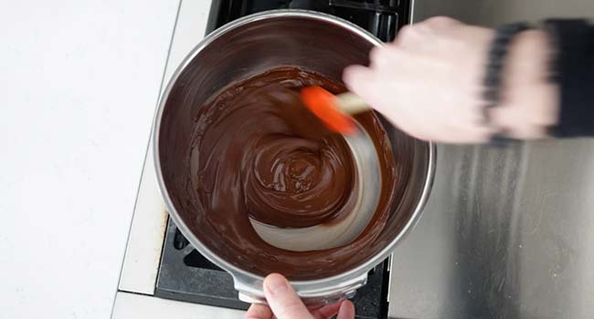 melted chocolate in a bowl