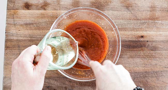 whisking a french dressing