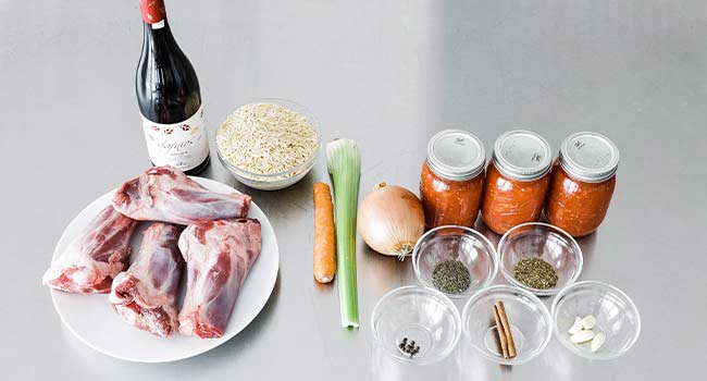 Greek lamb shank ingredients