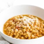 pasta e ceci in a bowl