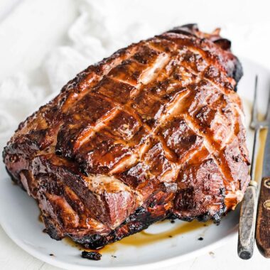 smoked ham on a platter