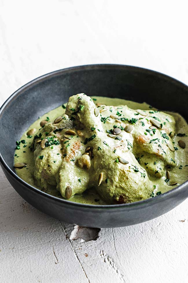 pipian verde in a bowl