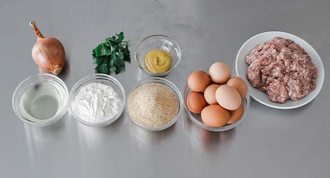 ingredients for Scotch eggs
