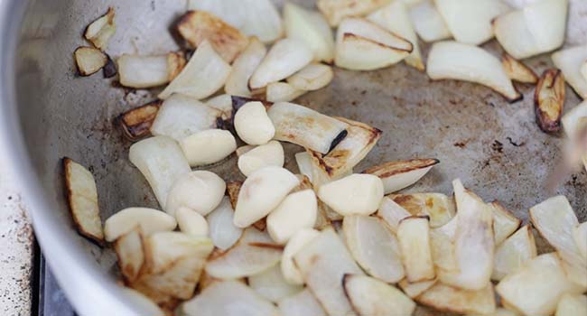 caramelizing onions and garlic