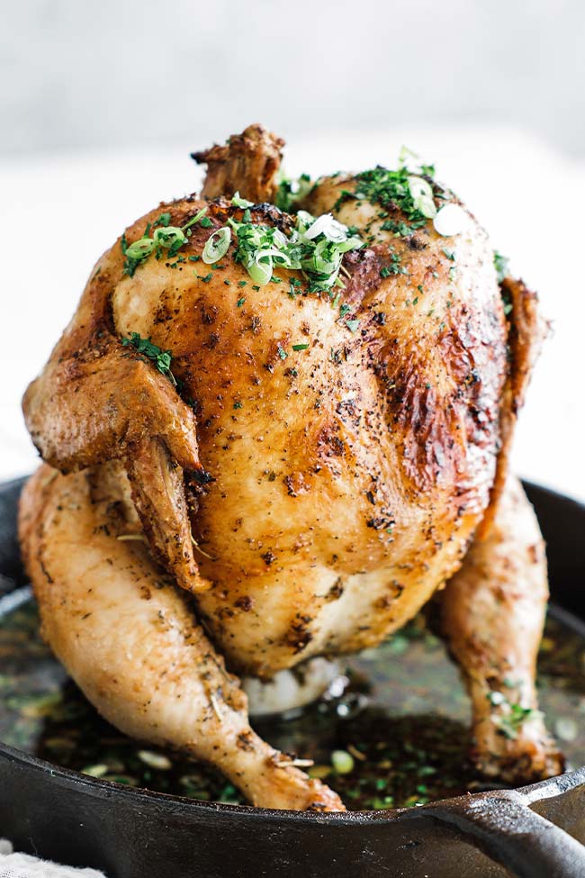 Cast Iron Beer Can Chicken & Garlic Roaster