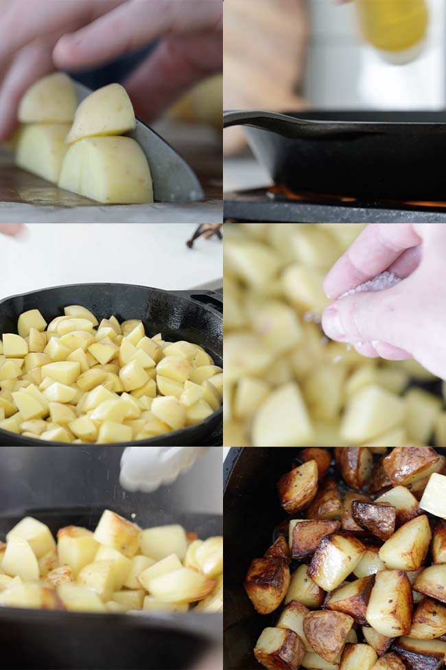 procedures to make pan-fried potatoes