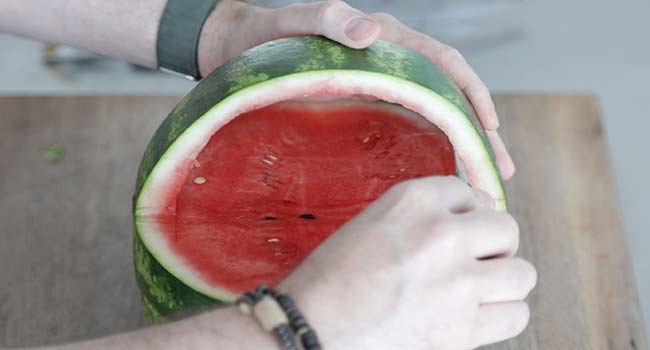 carving a watermelon