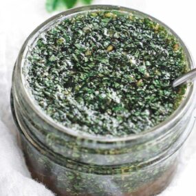 mint sauce in a jar