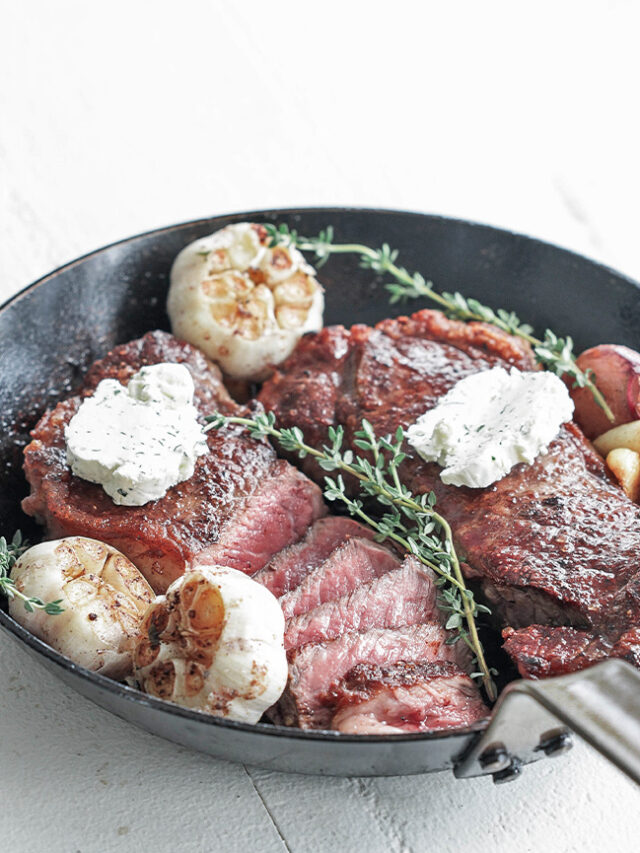 reverse sear steak in a pan