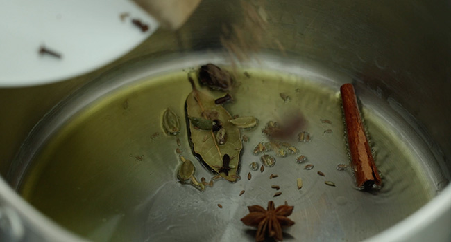 toasting spices in oil