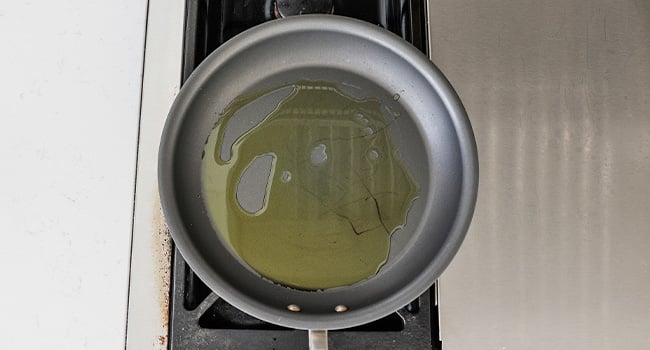 oil in a pan