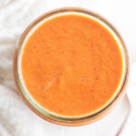 red pepper coulis in a jar