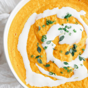 carrot soup in a bowl
