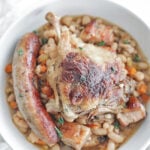 duck cassoulet in a bowl