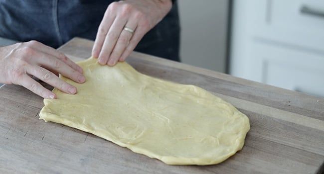 stretching dough